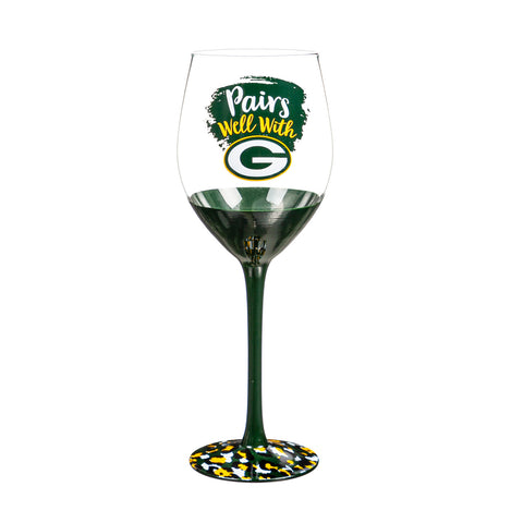 Green Bay Packers 17oz Stemmed Wine Glass, Boxed