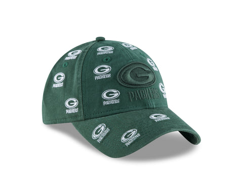 Green Bay Packers Logo Scatter 9TWENTY Women's Adjustable Hat