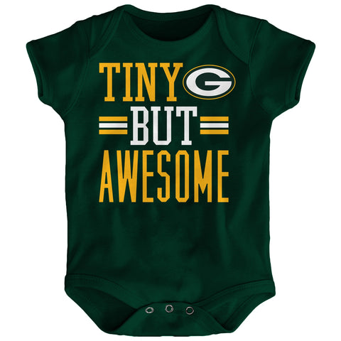 genuine,outerstuff,outer stuff,green bay packers,tiny,but,awesome,infant,baby,boy,onesie,romper,creeper,clothing accessories