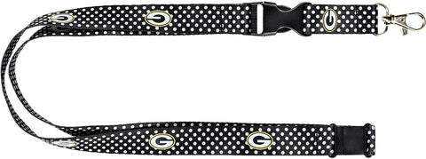 aminco,green bay packers,polka,dot,print,keychain,key,chain,lanyard,auto,clothing accessories,keyring
