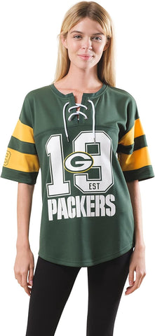 Green Bay Packers Penalty Box Lace Up Tee, Green