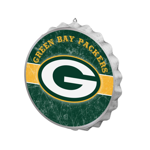 Green Bay Packers Metal Distressed Bottle Cap Sign