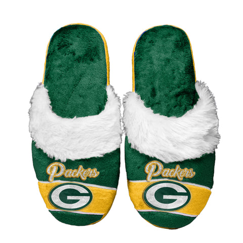 Green Bay Packers Stripe Logo Slide-on Women's Slippers