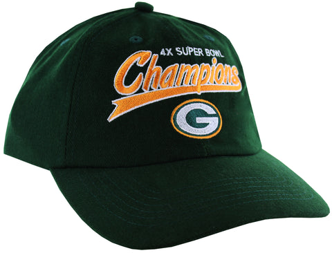 Green Bay Packers 4x Super Bowl Champions Strapback Hat