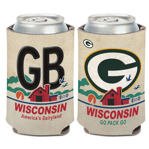 Green Bay Packers State Plate 12oz Can Cooler