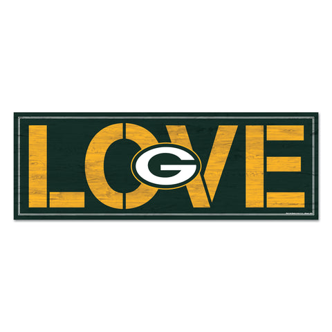 wincraft,green bay packers,love,wooden,plank,sign,decoration,décor,wall,hanging