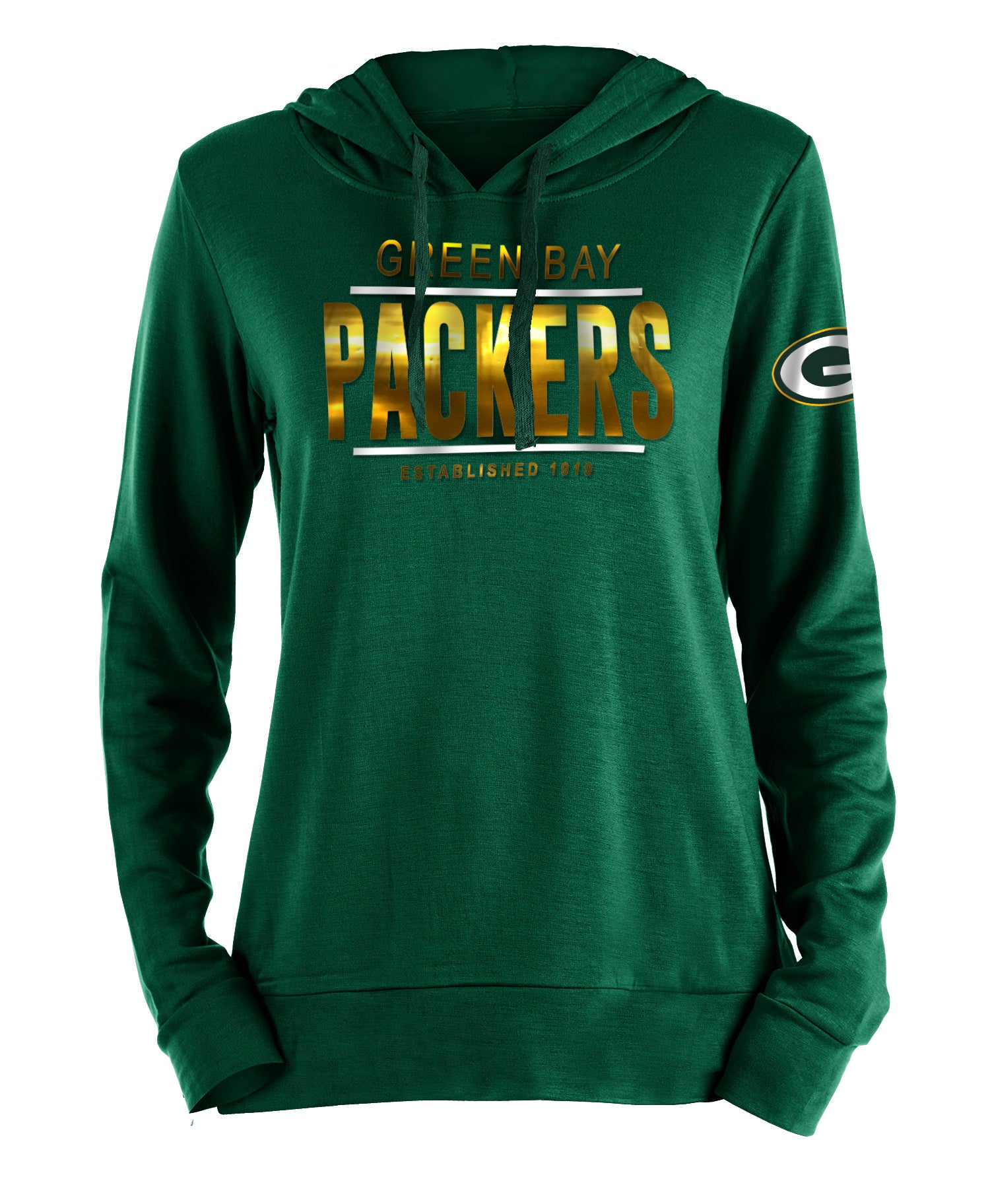 Green Bay Packers Foil Relaxed Fit Pullover Women's Hoodie Green Bay Packers Foil Relaxed Fit Pullover Women's Hoodie