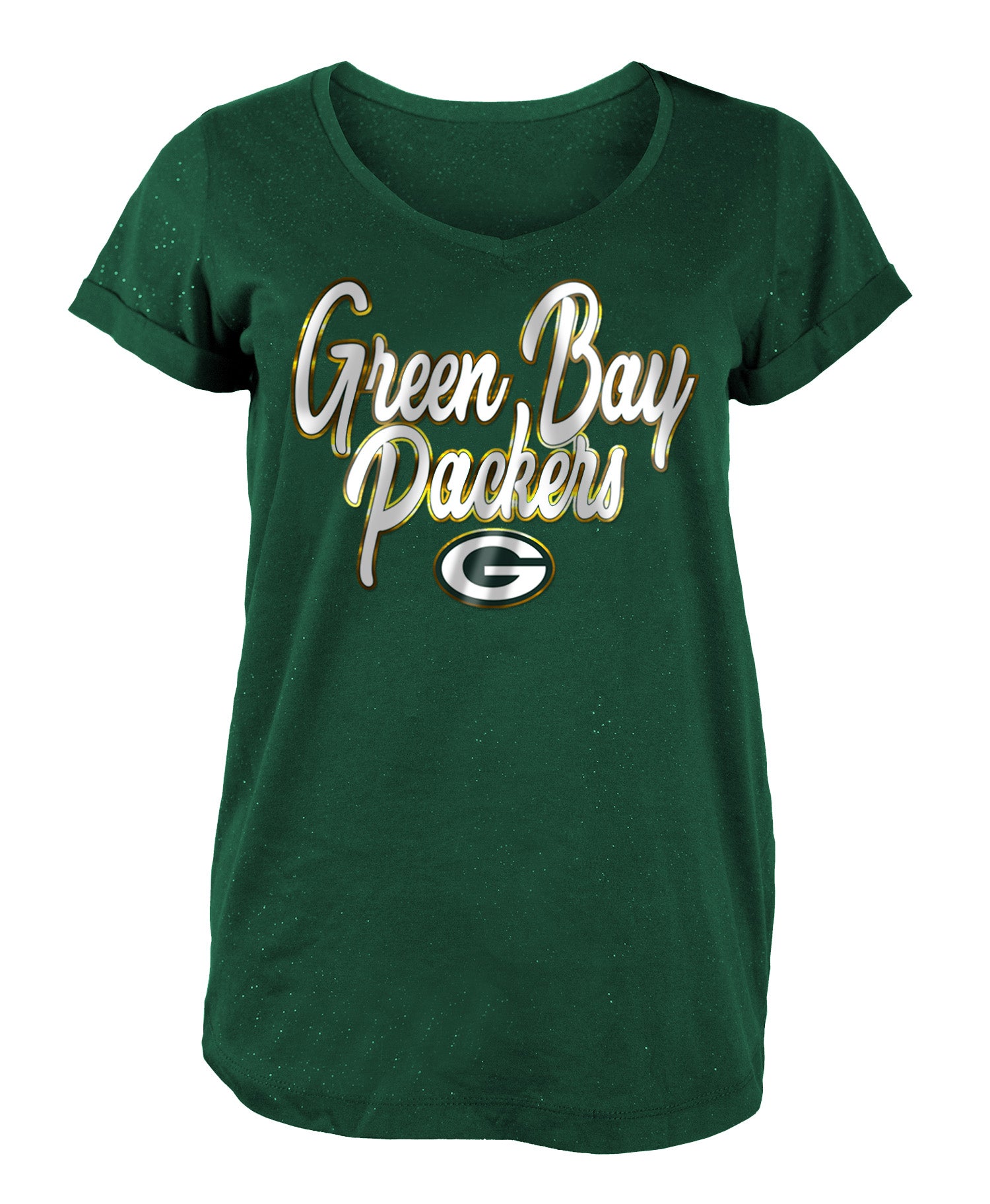 Green Bay Packers Glitter Print Foil Women's Shirt Green Bay Stuff Green Bay Packers Glitter Print Foil Women's Shirt Green Bay Stuff