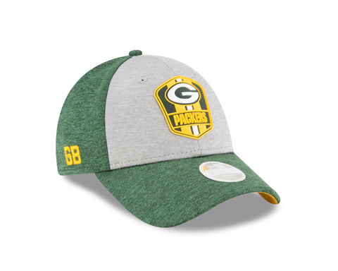 new era,green bay packers,9forty,940,on field,sidelines,2018,away,baseball cap,hat,stretch fit,headwear,clothing accessories