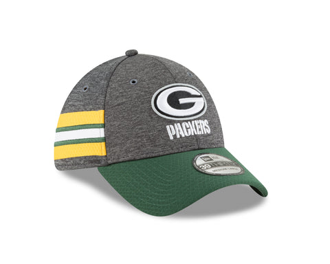 new era,green bay packers,39thirty,3930,on field,sideline,home,baseball cap,hat,headwear,clothing accessories,stretch fit,adjustable