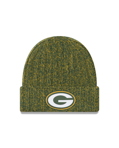 new era,green bay packers,2018,on field,TD,touchdown,cold weather,beanie,skullie,hat,headwear,sport,knit cap,clothing accessories