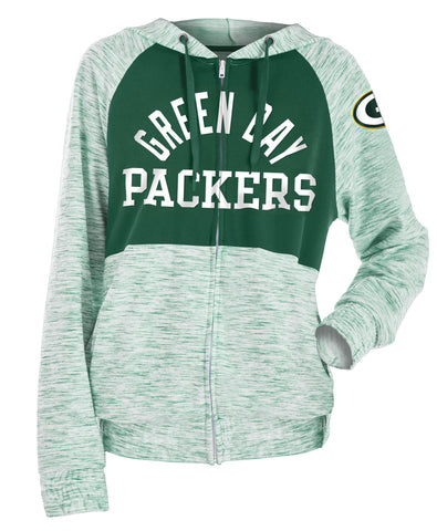 Green Bay Packers Women's Space Dye Zip Hoodie
