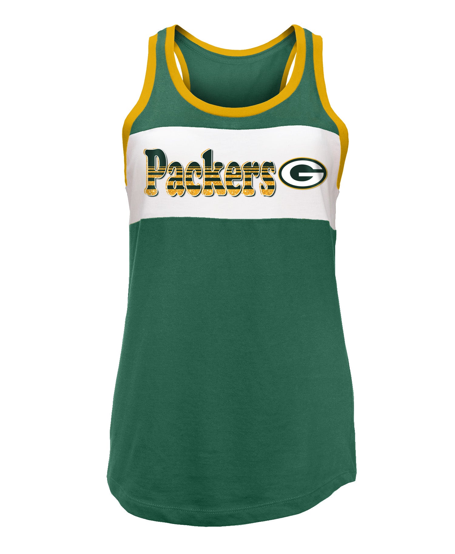 Green Bay Packers Athletic Glitter Women's Tank Top Green Bay Stuff Green Bay Packers Athletic Glitter Women's Tank Top Green Bay Stuff