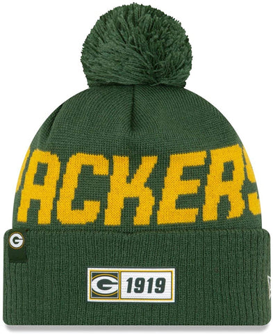 Green Bay Packers Sideline Road Pom Knit Hat