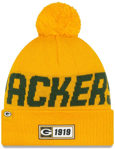 Green Bay Packers Sideline Road Reverse Pom Knit Hat