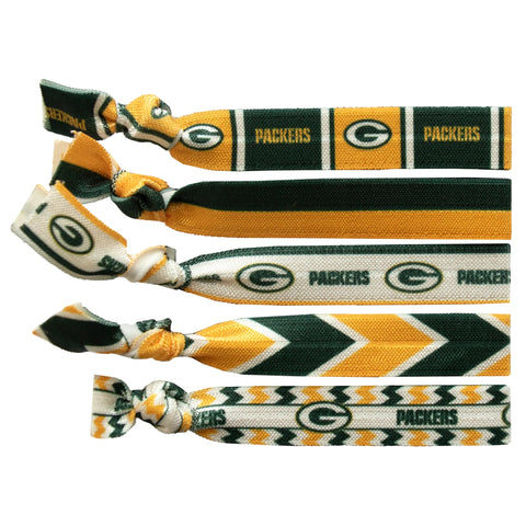 Green Bay Packers Knotted Hair Tie, 5 Pack