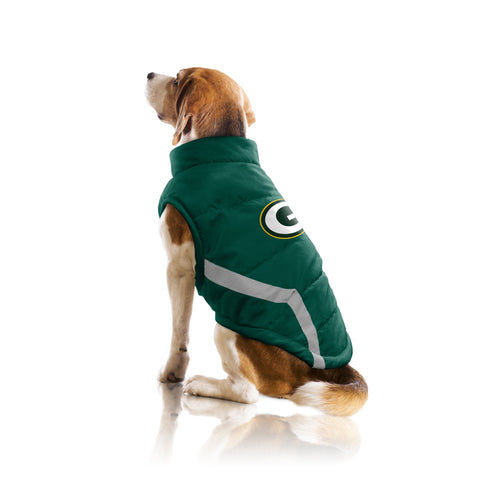 little,earth,littlearth,green bay packers,pet,puffer,vest,jacket,coat,clothing accessories