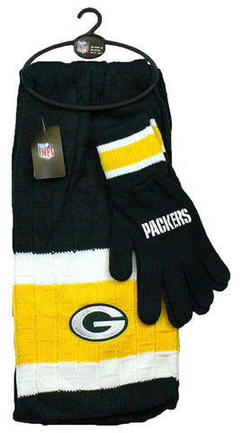Green Bay Packers Winter Scarf & Gloves Gift Set