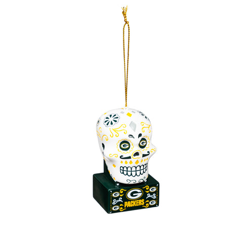 Green Bay Packers Sugar Skull Ornament