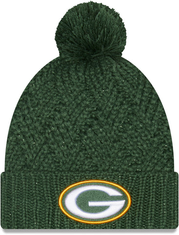 Green Bay Packers Women's Brisk Cuffed Knit Hat with Pom