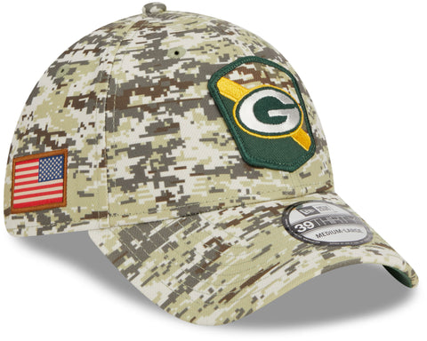 Green Bay Packers 39THIRTY 2023 Salute to Service Flex Fit Hat, Camouflage
