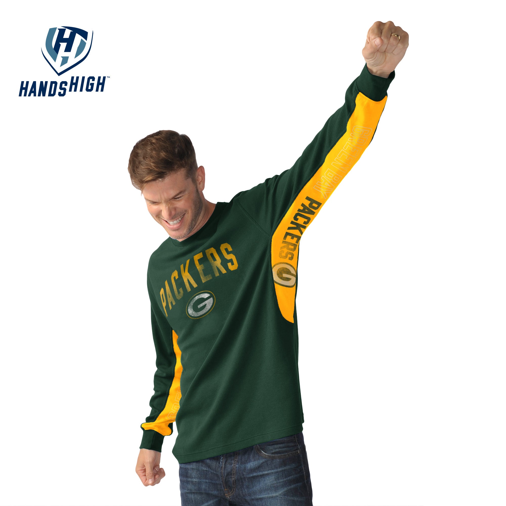 Green Bay Packers Men's Gridiron Thermal Fashion Top Green Bay Packers Men's Gridiron Thermal Fashion Top