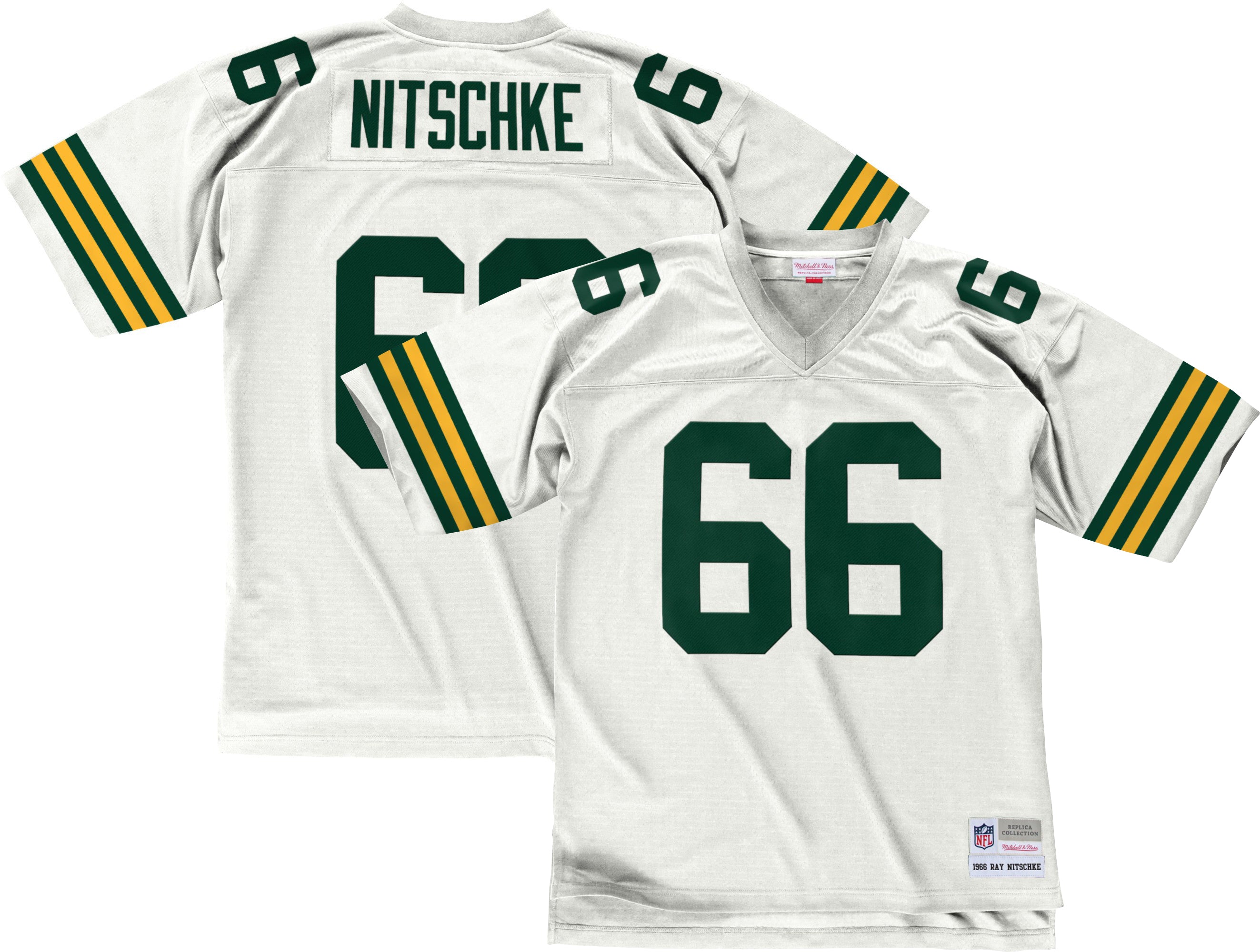 Green Bay Packers Ray Nitschke 1966 White Replica Jersey – Green Bay Stuff