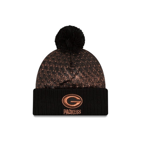 new era,2016,green bay packers,metallic,crush,knit hat,beanie,skullie,winter,clothing accessories,cap