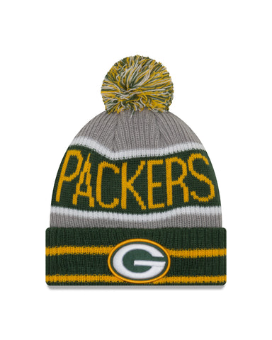 Green Bay Packers Banner Block Pom Knit Hat
