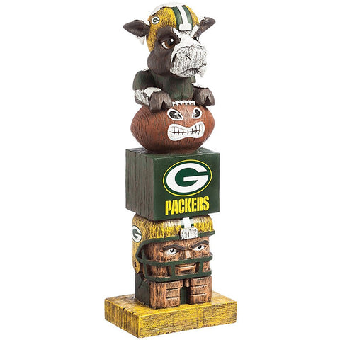 evergreen,team,sports,america,green bay packers,tiki,totem,pole,garden,lawn,gnome,statue,décor,decoration