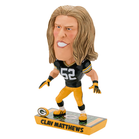forever collectibles,green bay packers,clay matthews,caricature,bobblehead,bobble,head,nodder,toy,action,figure