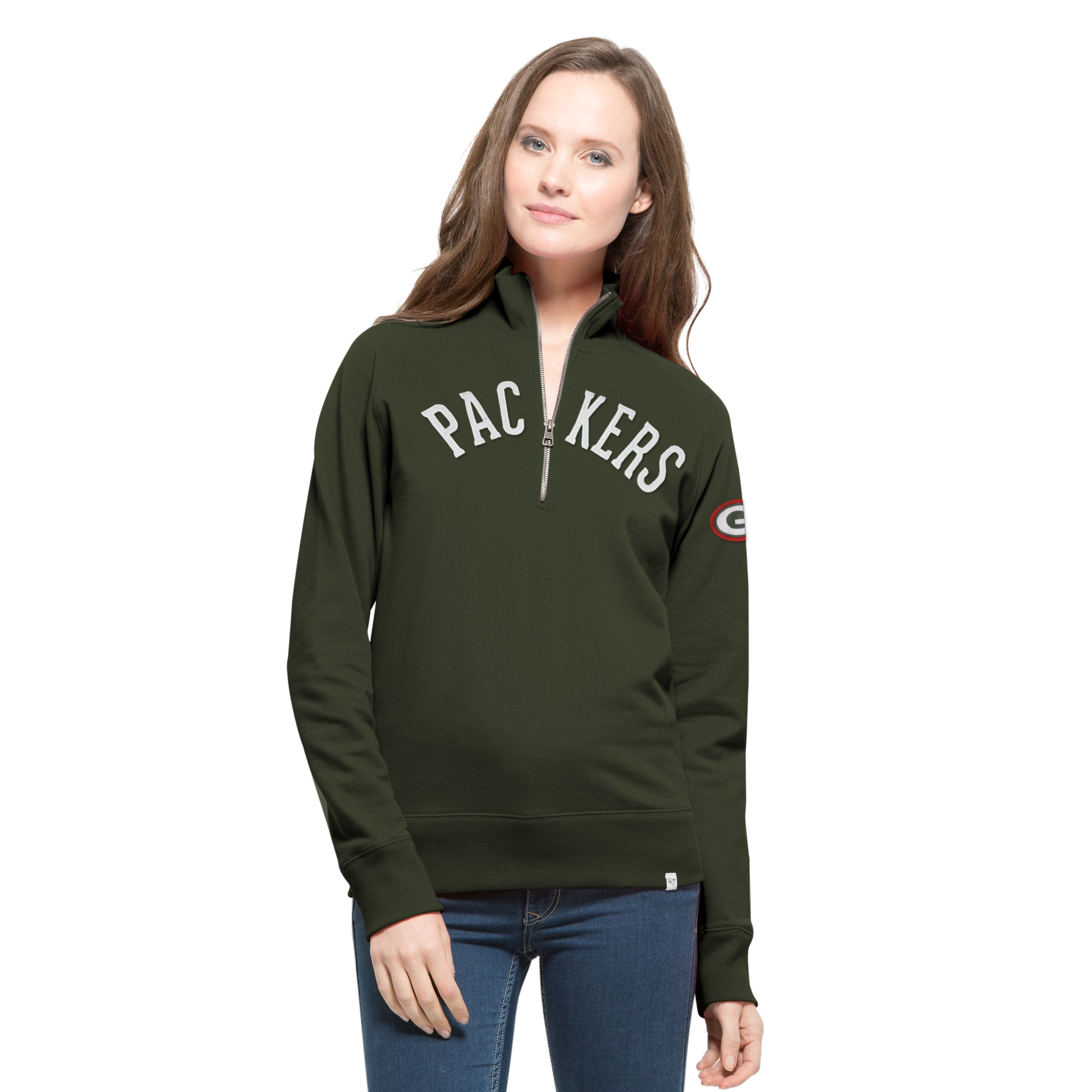 Green Bay Packers Cross Check ¼ Zip Women's Varsity Green Hoodie – Green  Bay Stuff