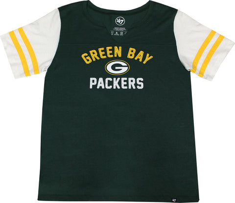 Green Bay Packers All City Short Sleeve Striped Women's Tee