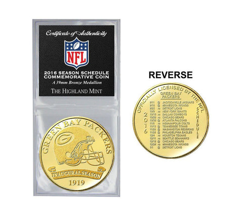 Green Bay Packers 2016 Season Schedule Commemorative Coin