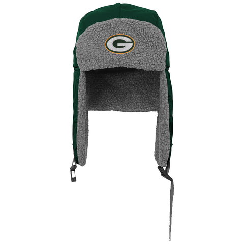 genuine,outerstuff,outer stuff,green bay packers,winter,trooper,hat,boys,cap,winter gear,clothing accessories