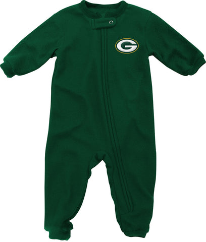 genuine,outerstuff,outer stuff,green bay packers,fleece,sleeper,romper,creeper,pajamas,pjs,clothing accessories,infant,baby,child,kid