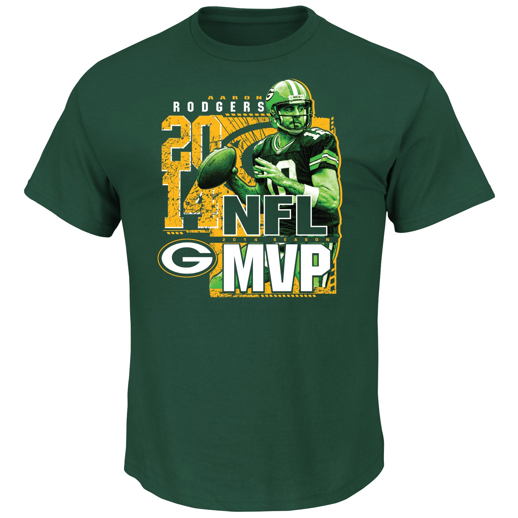 Green Bay Packers Aaron Rodgers #12 2-Time MVP Men's Green Shirt