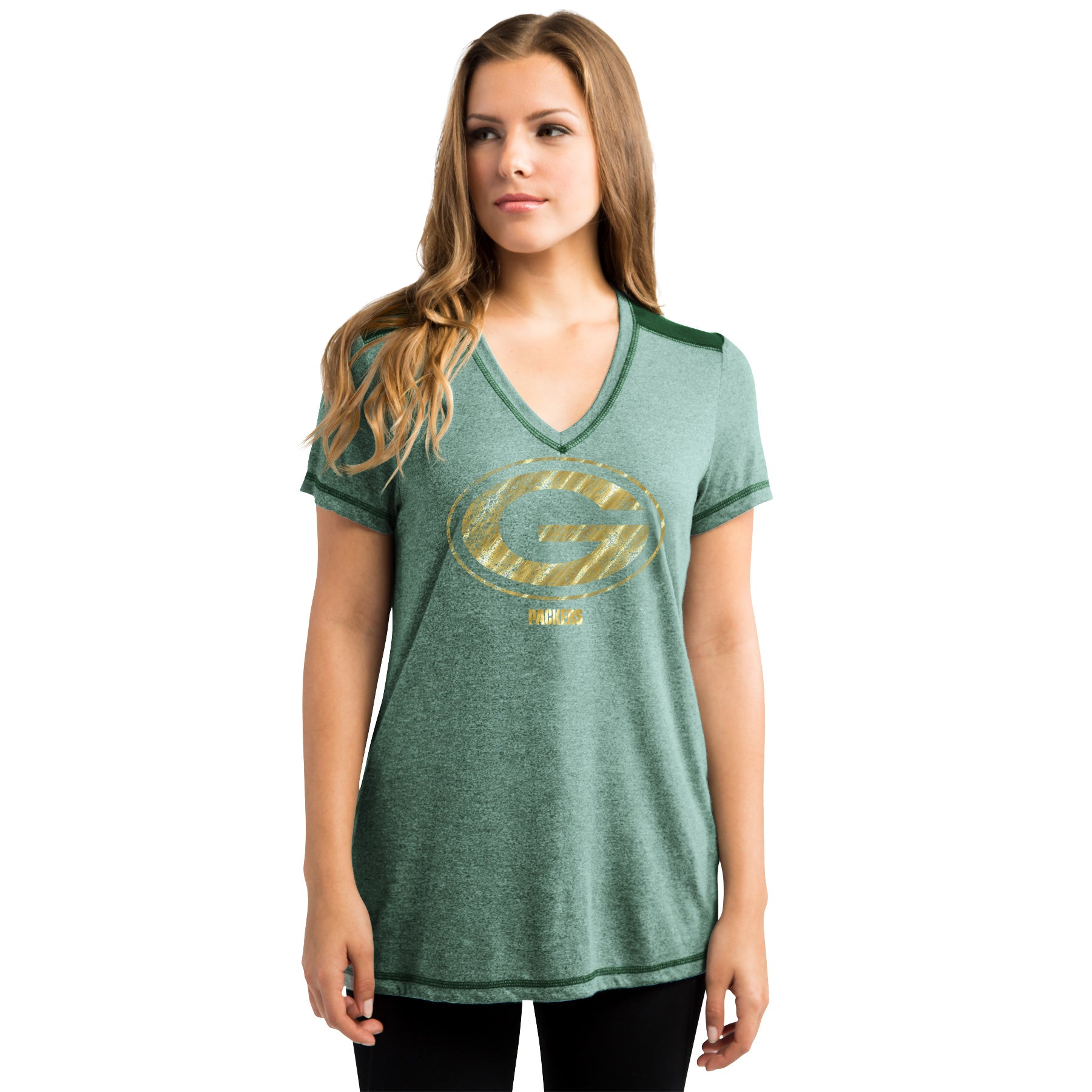 Majestic Green Bay Packers Bright Lights Women's Dark Green Shirt