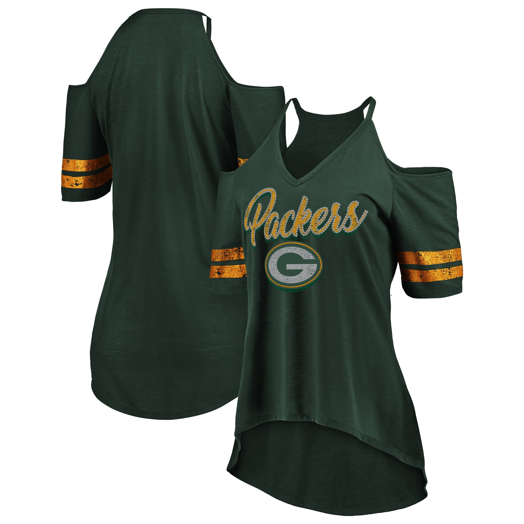 off the shoulder green bay packers shirt