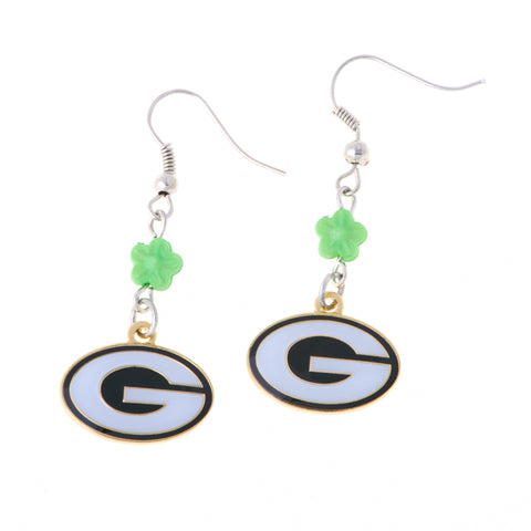 green bay packers,beaded,earrings