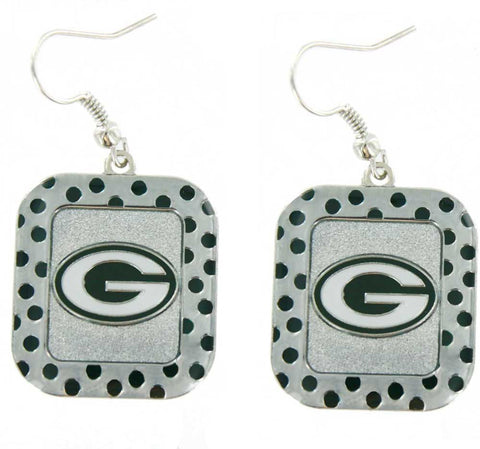 green bay packers,polka,dot,earrings