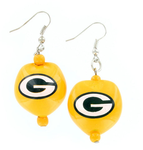 aminco,green bay packers,kukui,nut,earrings,jewelry,clothing accessories,samoan,nfl,national football league