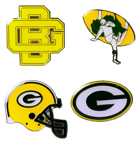 Green Bay Packers Franchise Timeline Enamel 4 Pin Set