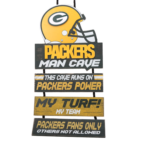 Green Bay Packers Man Cave Hanging Wall Sign
