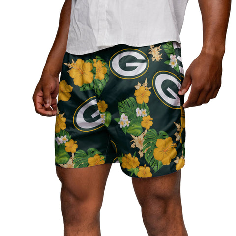 Green Bay Packers Floral Swimming Trunks