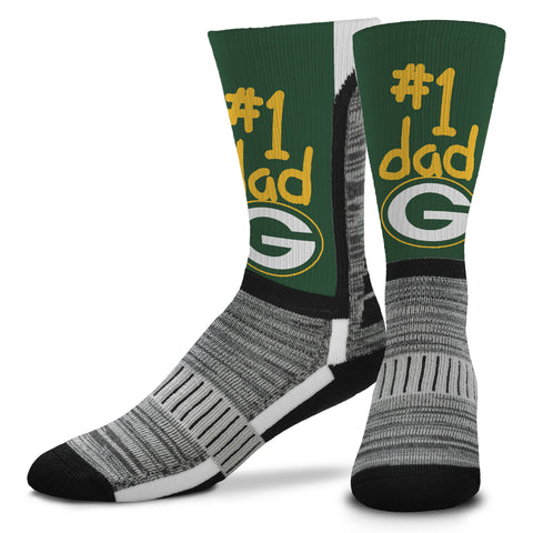 Green Bay Packers #1 Dad V-Curve Socks, Large (10-13)