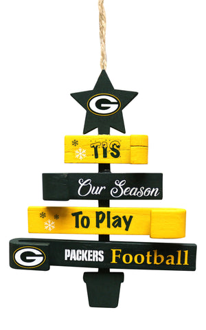 Green Bay Packers Stacked Toboggan Ornament