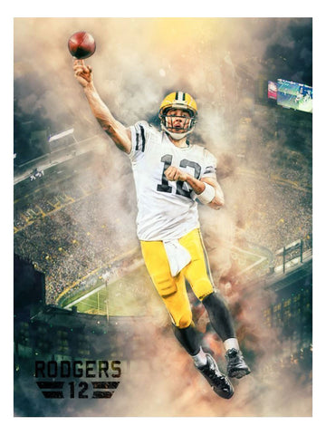 Green Bay Packers Aaron Rodgers Hail Mary 23.5" x 17.5" Poster