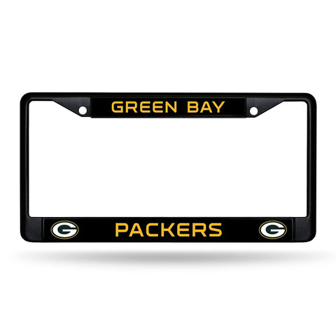 Green Bay Packers Black Chrome License Plate Frame