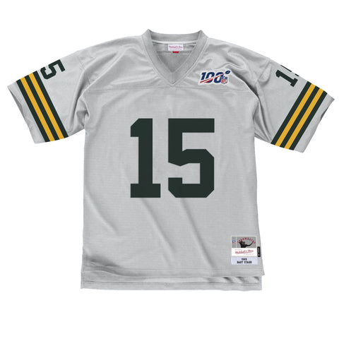 Green Bay Packers Bart Starr #15 100 Year Silver Legacy Replica Jersey